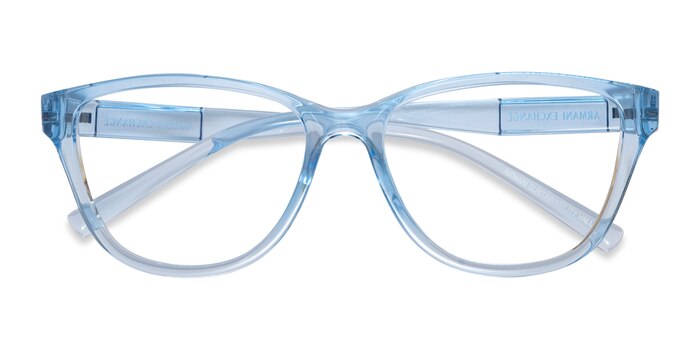 Shiny Transparent Blue Armani Exchange AX3111U -  Eco Friendly Eyeglasses