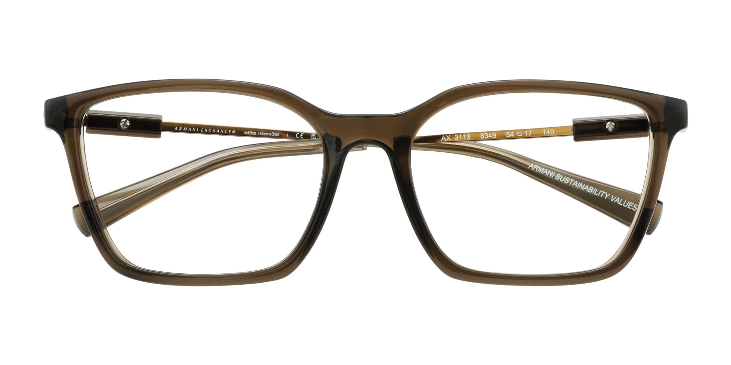 新年の贈り物 - AX3113 Exchange Armani Square Frame Purple Transparent トップス