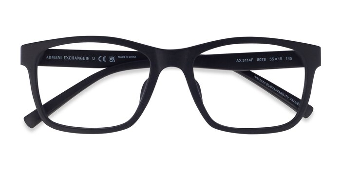 Matte Black Armani Exchange AX3114F -  Acetate Eyeglasses