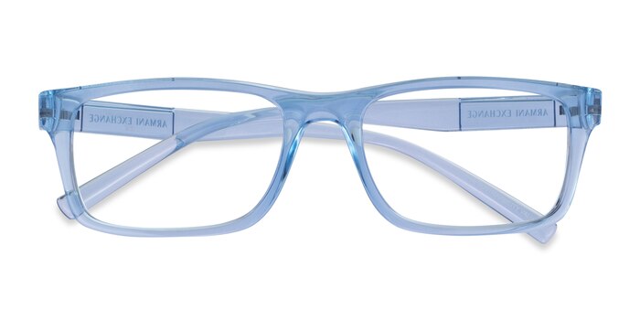 Shiny Transparent Blue Armani Exchange AX3115 -  Eco Friendly Eyeglasses