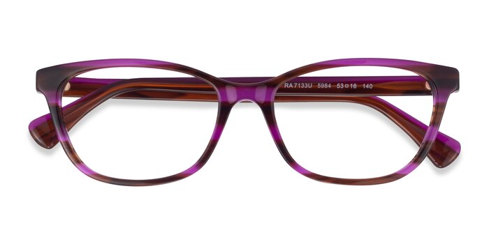 Striped Brown Purple Ralph RA7133U -  Acetate Eyeglasses