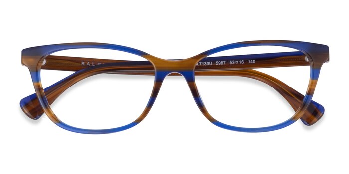 Striped Brown Blue Ralph RA7133U -  Acetate Eyeglasses