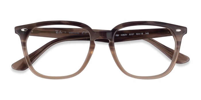 Striped Brown Ray-Ban RB4362V -  Plastic Eyeglasses