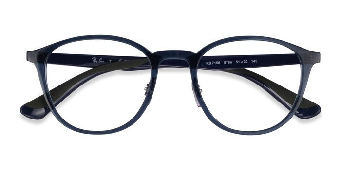 Matte Transparent Blue Ray-Ban RB7156 -  Plastic Eyeglasses