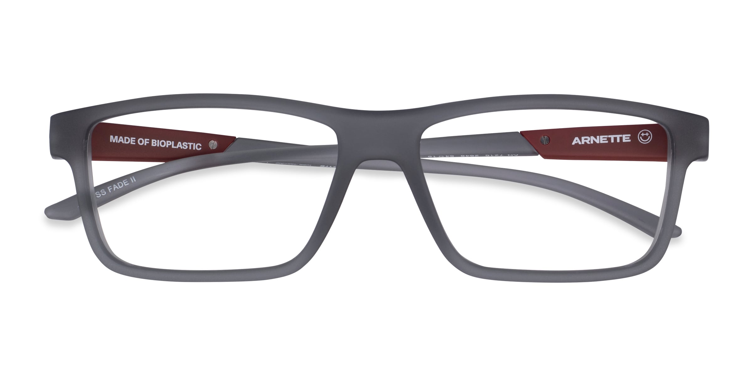 ARNETTE Cross Fade Ii - Rectangle Transparent Gray Frame Glasses For ...