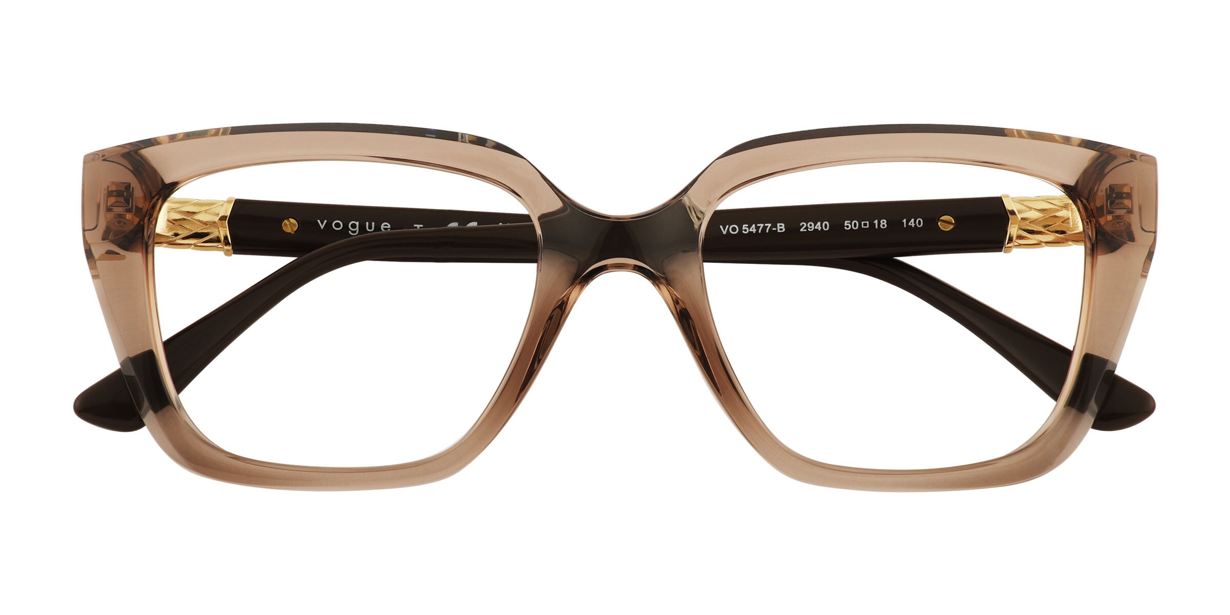Vogue Eyewear VO5477B Cat Eye Transparent Brown Frame Eyeglasses