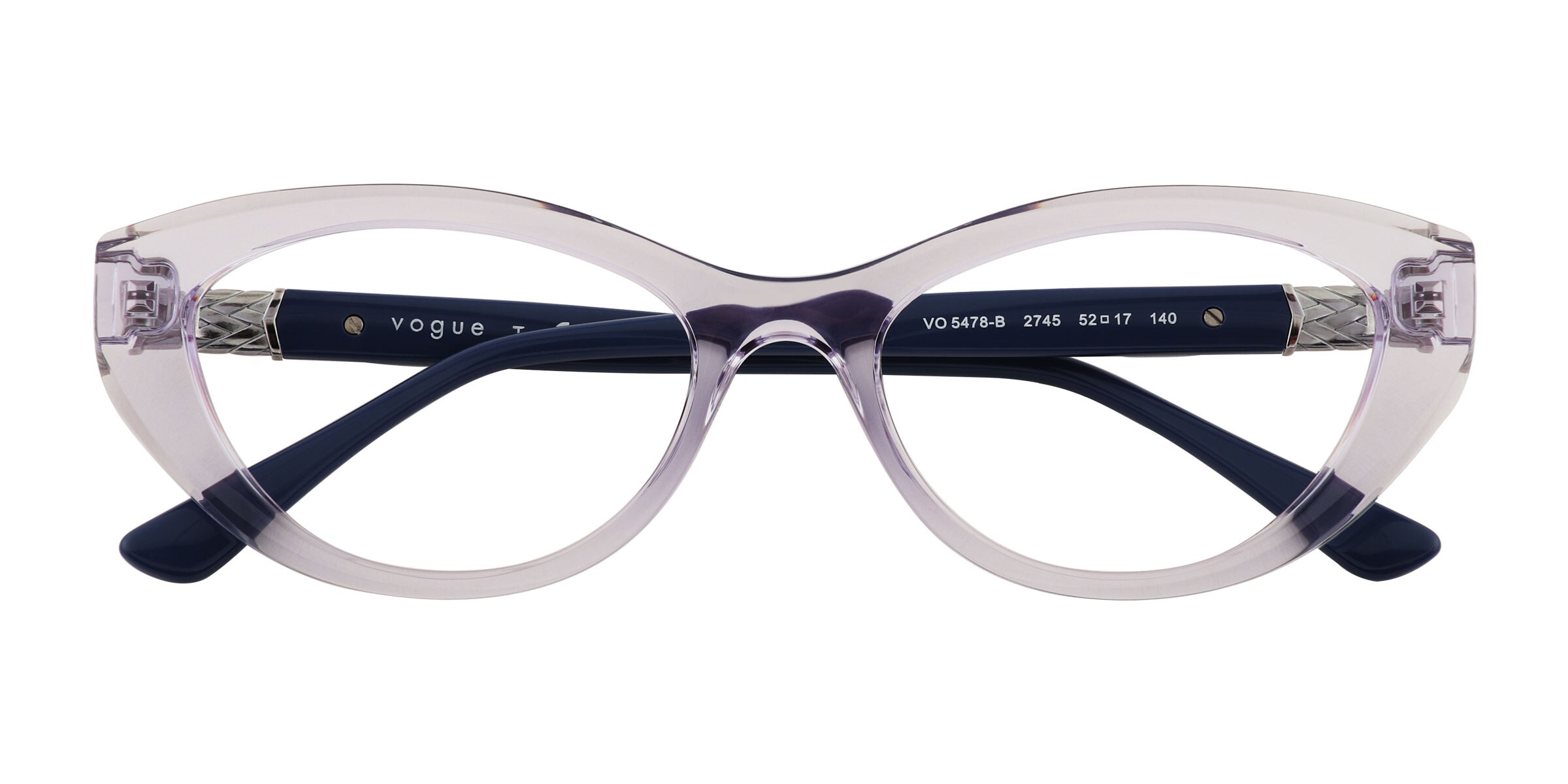 Vogue Eyewear VO5478B Cat Eye Transparent Purple Frame Glasses For