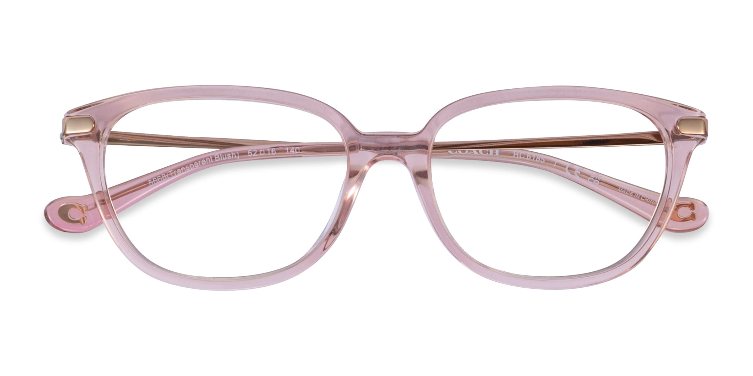 Coach HC6185 Cat Eye Transparent Blush Frame Glasses For Women