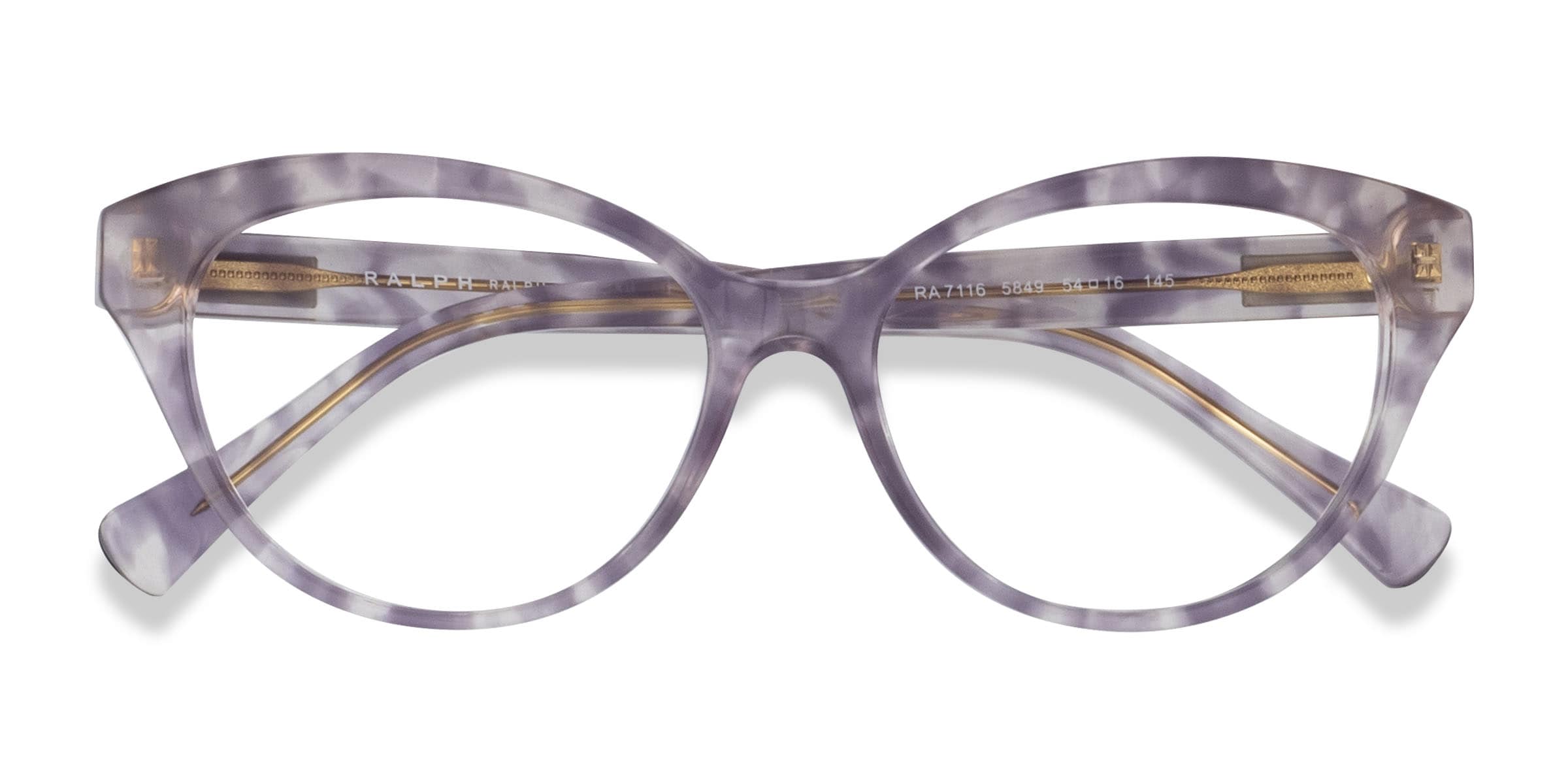Ralph RA7116 - Cat Eye Purple Tortoise Frame Glasses For 