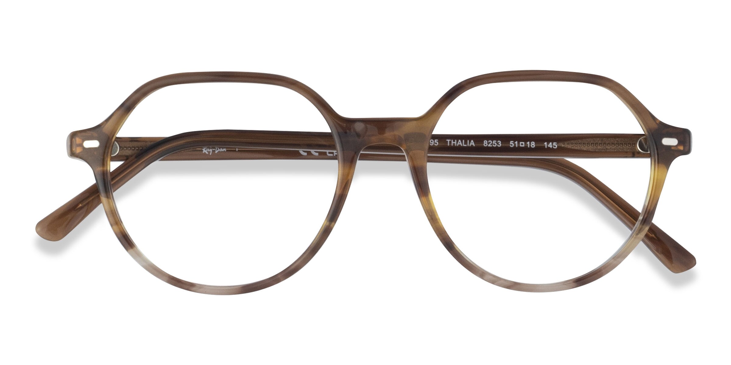 Ray-Ban RB5395 Thalia - Geometric Purple Tortoise Frame Glasses For Women | Eyebuydirect