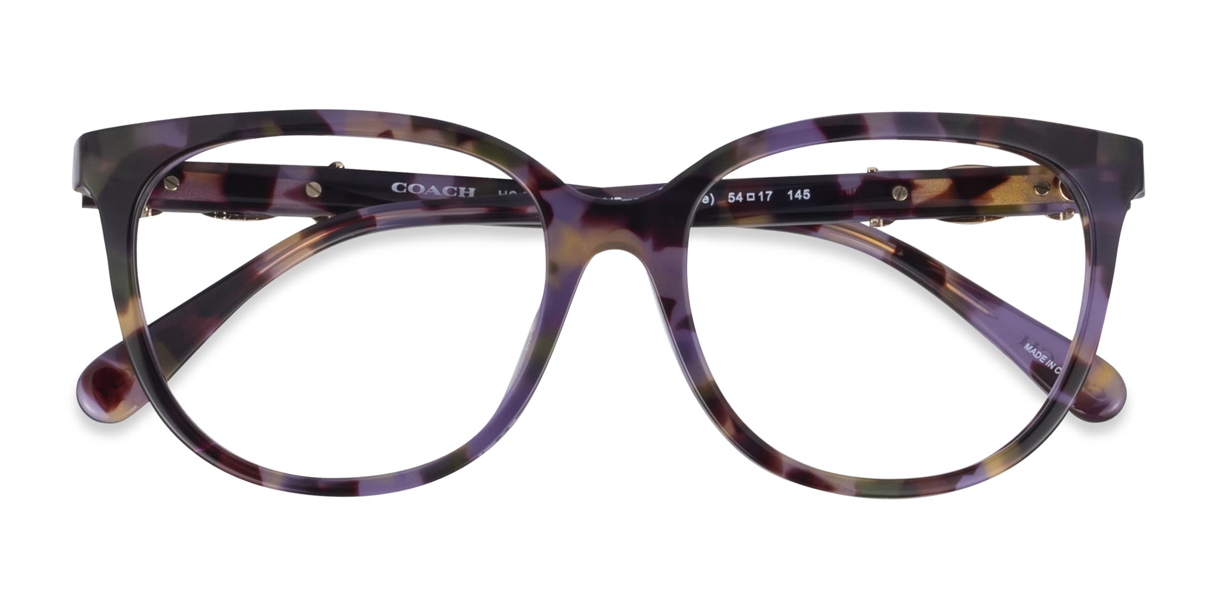 Coach HC6260U - Cat Eye Purple Tortoise Frame Glasses For  display picture 1
