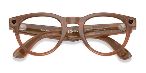 Shiny Caramel Ray-Ban Meta Headliner -  Plastic Ai-glasses