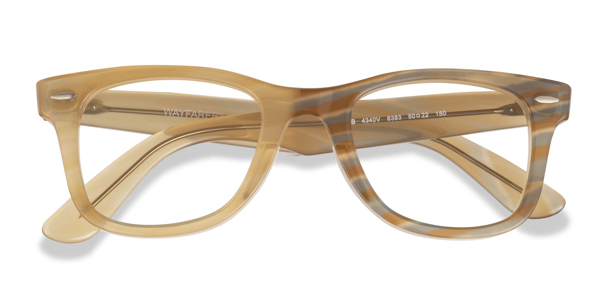 Ray-Ban RB4340V Wayfarer - Wayfarer Photo Striped Brown Frame Eyeglasses | Eyebu