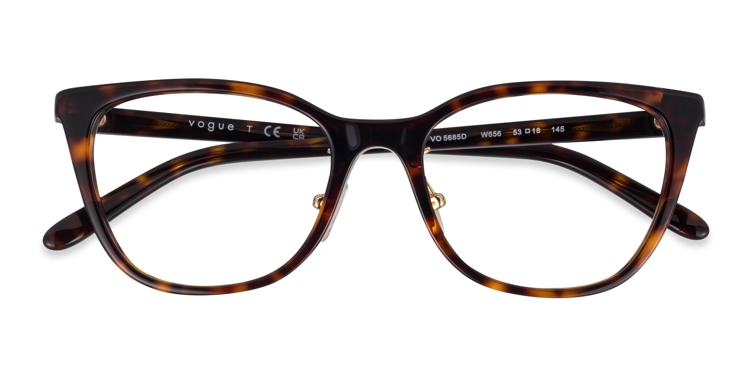 Vogue VO 2130 Eyeglass Frames 52-16-140 Dark Green Cat Eye Style Vogue Eyeglasses Frames VO5206 2386 Dark Havana Cat Eye Full  main image 4
