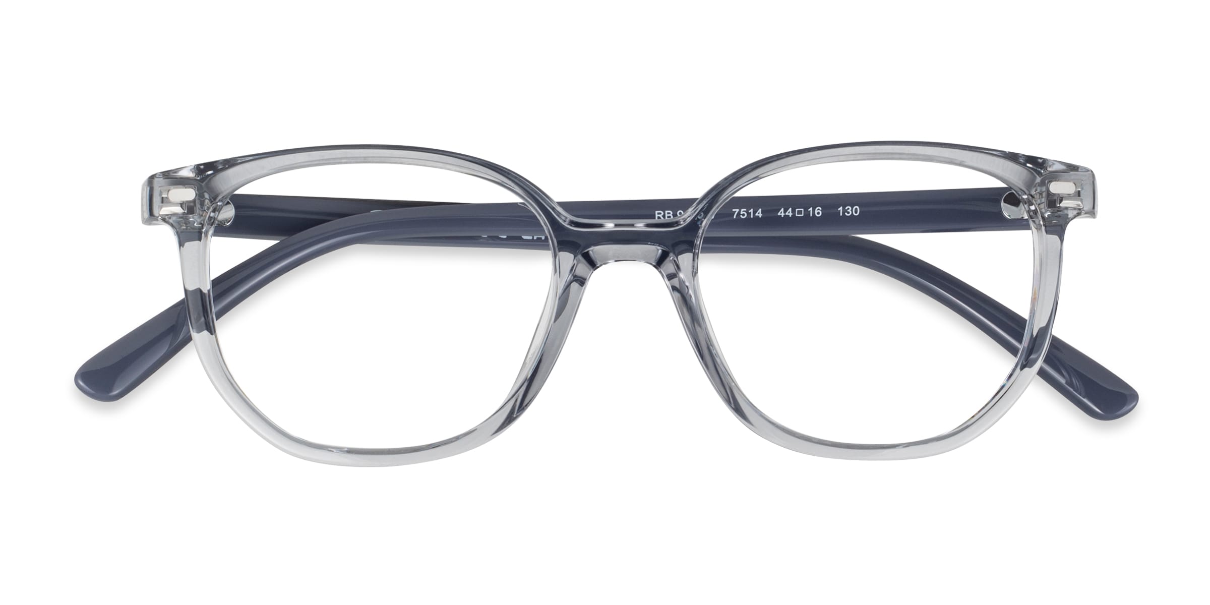 Ray-Ban Junior Ellot - Square Transparent Violet Frame Glasses For
