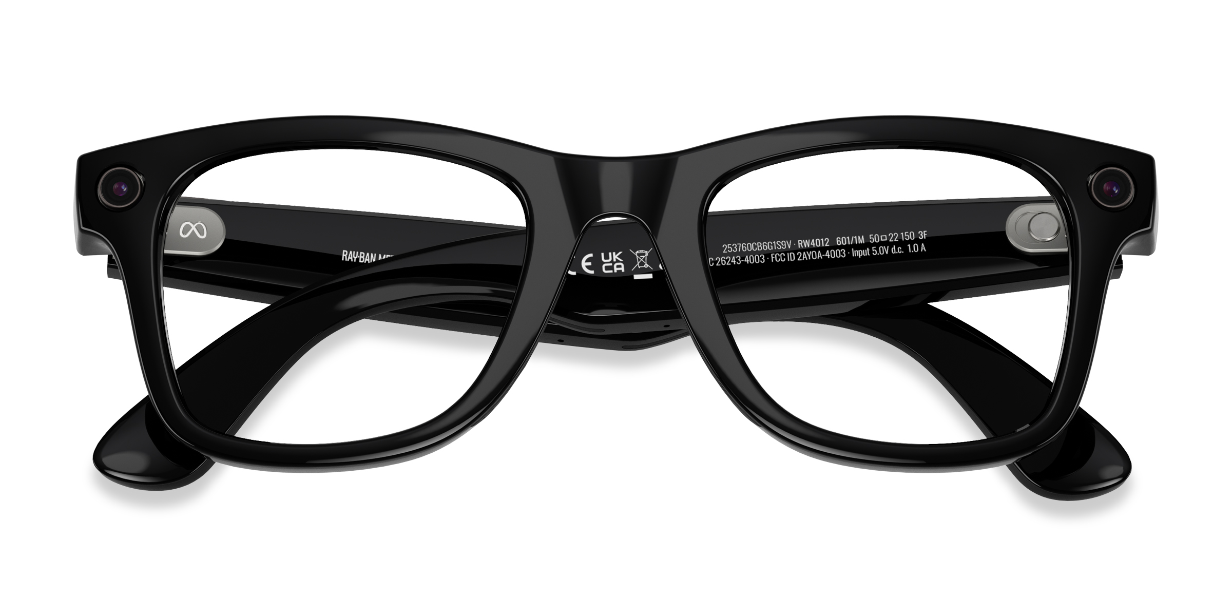 Unisex s square Shiny Black Plastic Prescription sunglasses - Eyebuydirect s Ray-Ban Meta (Gen 2) Wayfarer