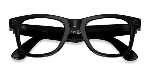 Unisex s square Shiny Black Plastic Prescription sunglasses - Eyebuydirect s Ray-Ban Meta (Gen 2) Wayfarer