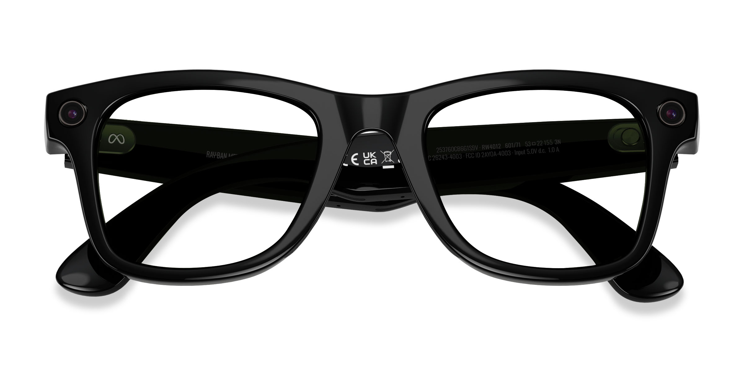 Unisex s square Shiny Black Plastic Prescription sunglasses - Eyebuydirect s Ray-Ban Meta (Gen 2) Wayfarer
