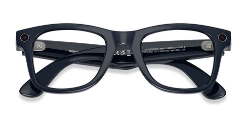 Unisex s square Shiny Cosmic Blue Plastic Prescription sunglasses - Eyebuydirect s Ray-Ban Meta (Gen 2) Wayfarer