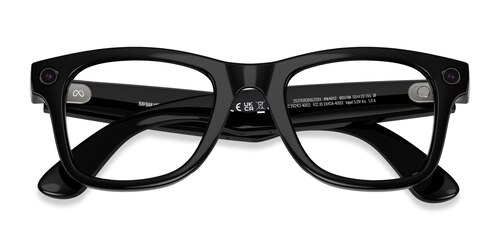 Unisex s square Shiny Black Plastic Prescription sunglasses - Eyebuydirect s Ray-Ban Meta (Gen 2) Wayfarer