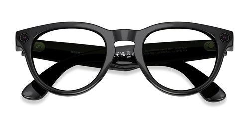Unisex s round Shiny Black Plastic Prescription sunglasses - Eyebuydirect s Ray-Ban Meta (Gen 2) Headliner