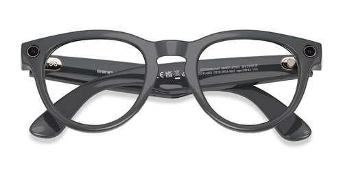 Unisex s round Shiny Asteroid Gray Plastic Prescription sunglasses - Eyebuydirect s Ray-Ban Meta (Gen 2) Headliner