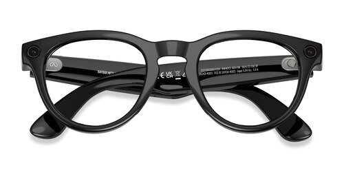 Unisex s round Shiny Black Plastic Prescription sunglasses - Eyebuydirect s Ray-Ban Meta (Gen 2) Headliner