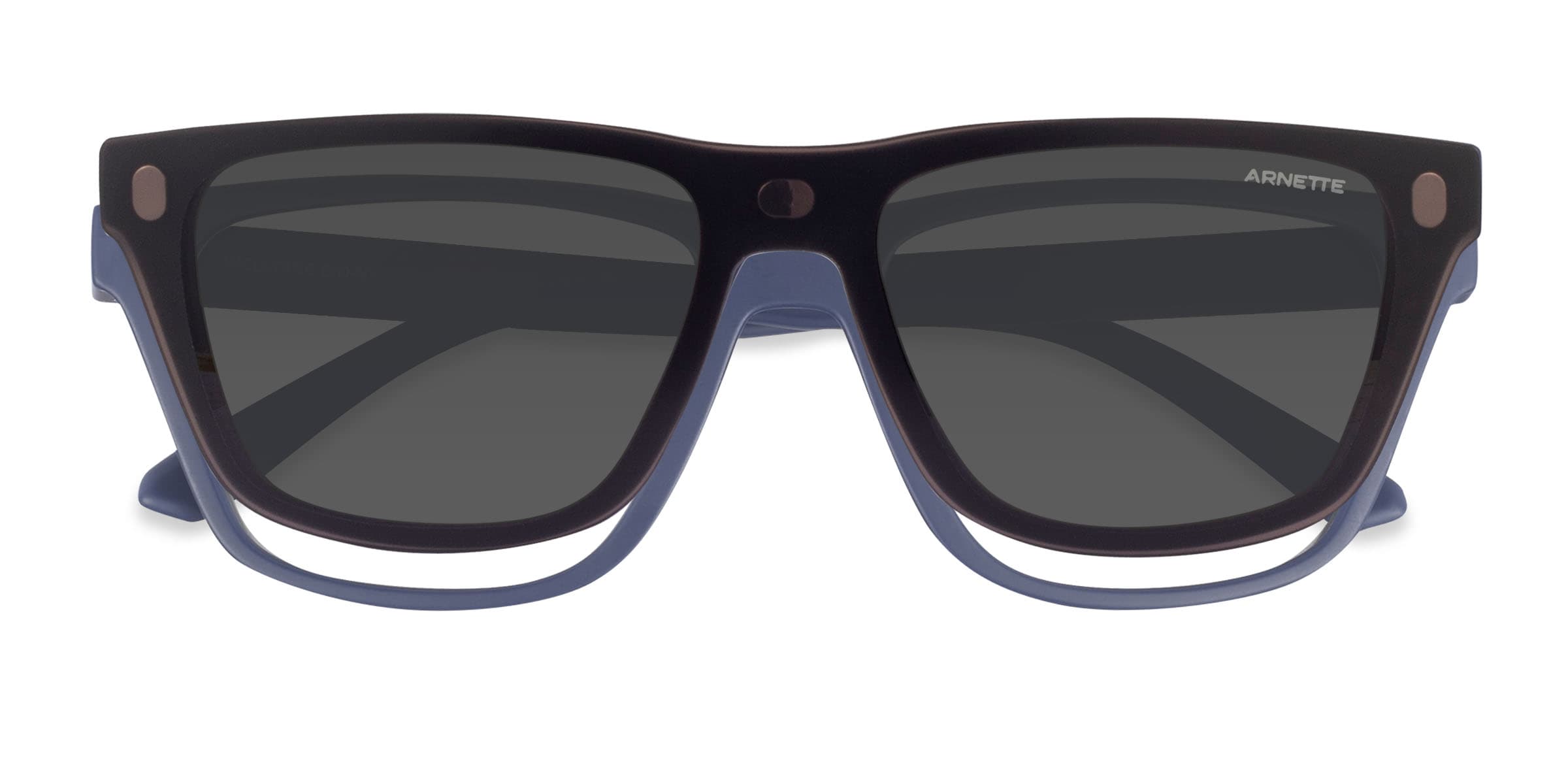 ARNETTE AN4376 Clip-On - Rectangle Matte Dark Blue Frame Glasses