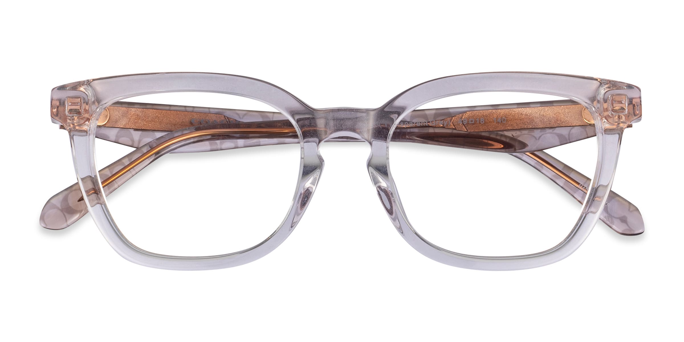 Coach HC6288U - Square Transparent Gray Frame Glasses For Women ...