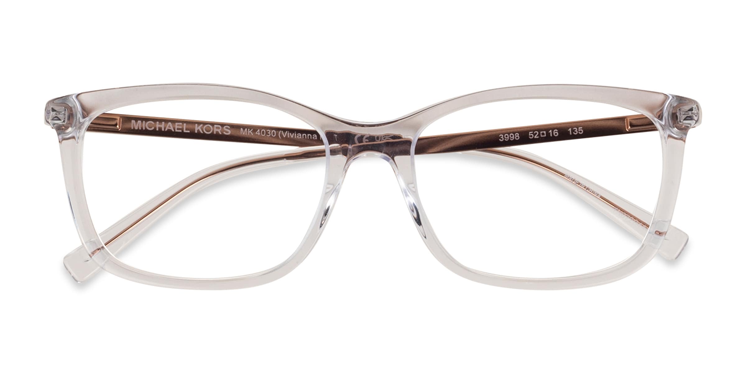 Michael Kors MK4030 Vivianna Ii - Rectangle Clear Frame 