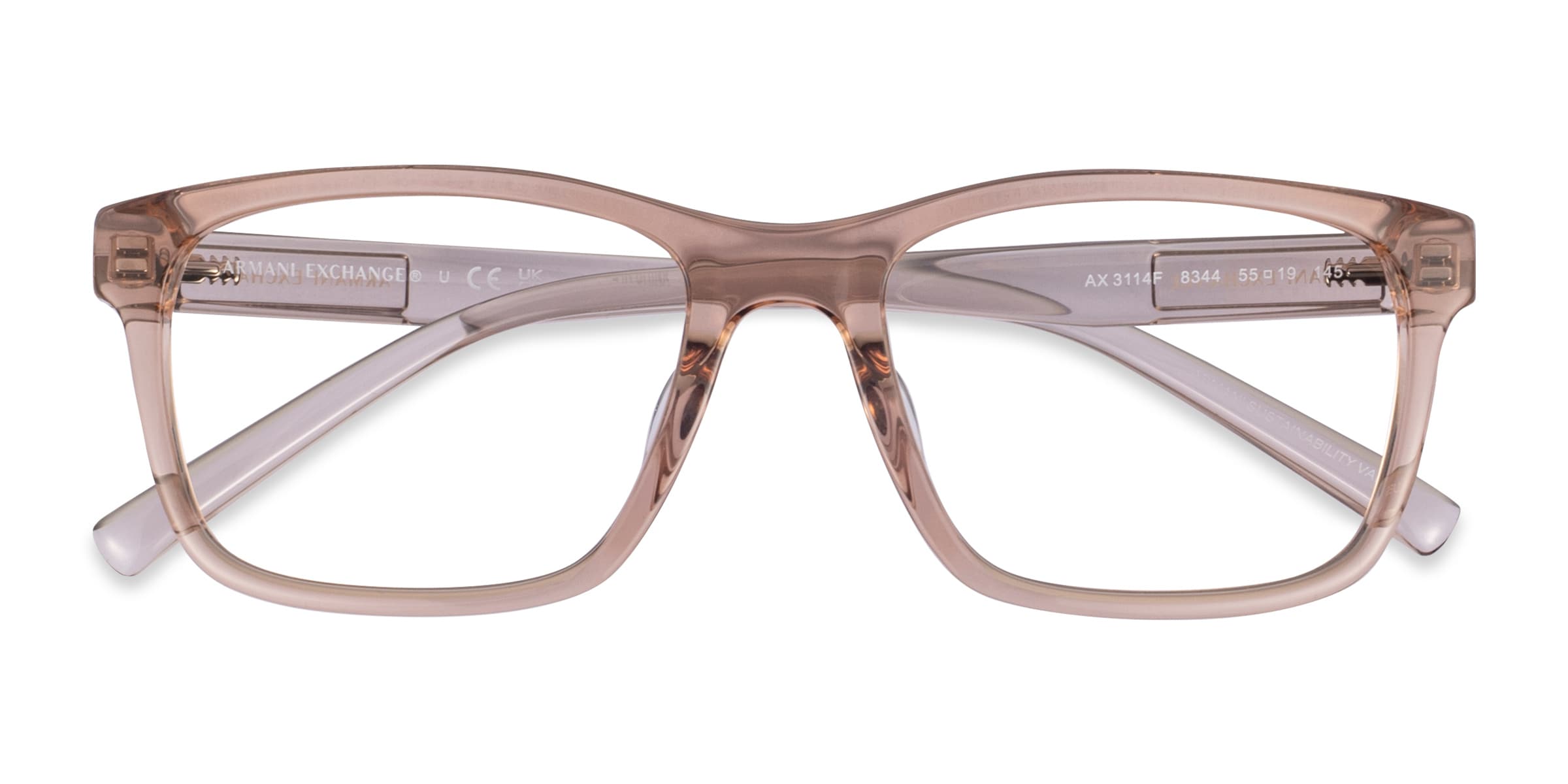 Armani Exchange AX3114F - Rectangle Matte Black Frame Eyeglasses