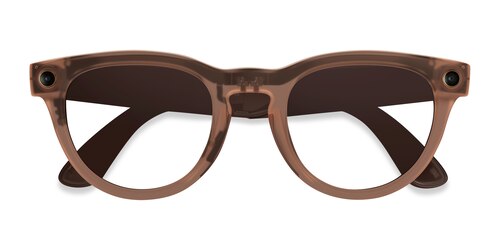 Unisex s round Matte Peach Plastic Prescription sunglasses - Eyebuydirect s Ray-Ban Meta (Gen 2) Headliner