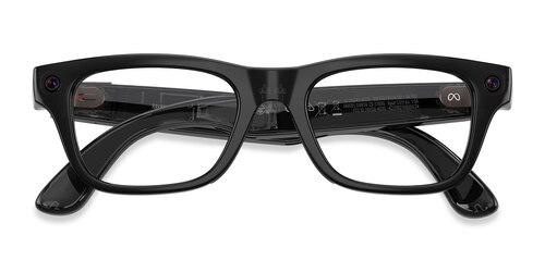 Unisex s rectangle Shiny Transparent Black Plastic Prescription sunglasses - Eyebuydirect s Ray-Ban Meta (Gen 2) Blayzer Optics