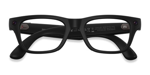 Unisex s rectangle Matte Black Plastic Prescription sunglasses - Eyebuydirect s Ray-Ban Meta (Gen 2) Blayzer Optics