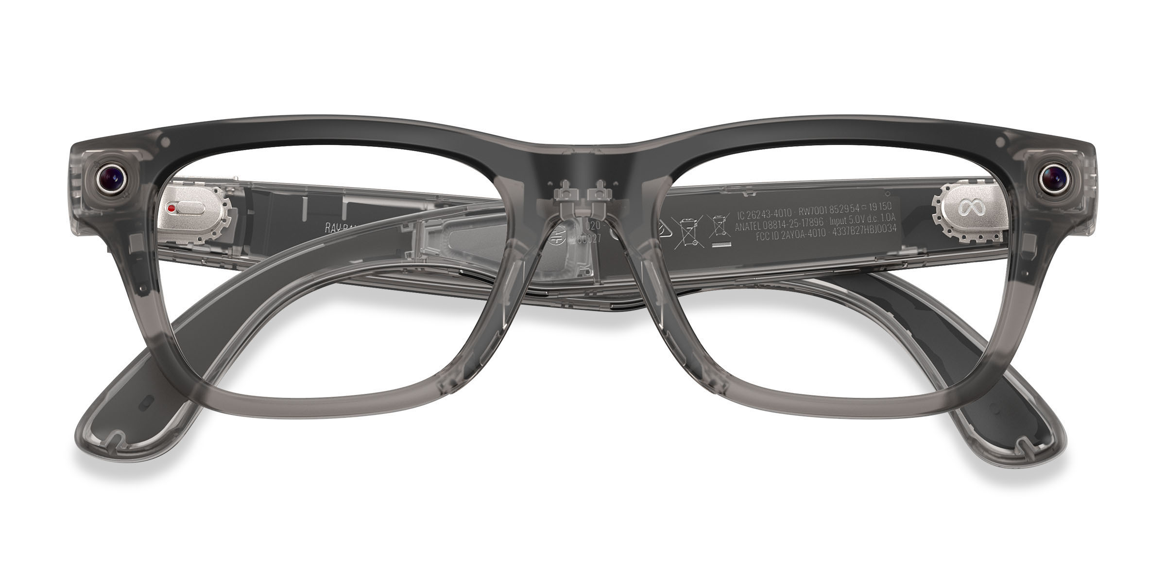 Unisex s rectangle Matte Transparent Ice Gray Plastic Prescription sunglasses - Eyebuydirect s Ray-Ban Meta (Gen 2) Blayzer Optics