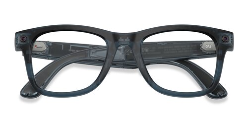 Unisex s square Matte Transparent Ocean Blue Plastic Prescription sunglasses - Eyebuydirect s Ray-Ban Meta (Gen 3) Wayfarer Optics