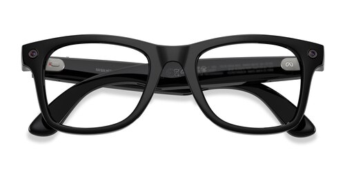Unisex s square Shiny Black Plastic Prescription sunglasses - Eyebuydirect s Ray-Ban Meta (Gen 3) Wayfarer Optics