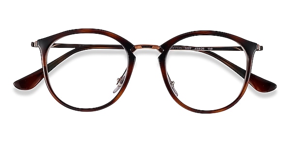 Ray-Ban RB7140 - Round Tortoise Bronze Frame Glasses For Women |  Eyebuydirect