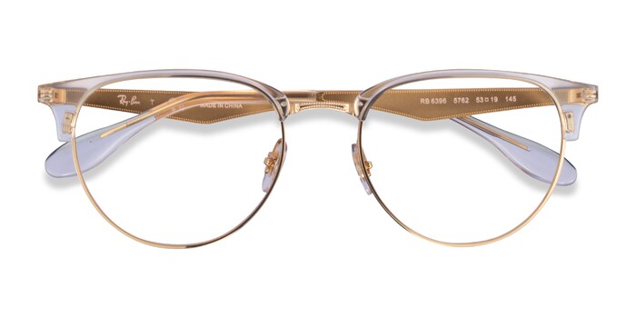 Ray-Ban RB6396 - Browline Clear Gold Frame Eyeglasses | Eyebuydirect