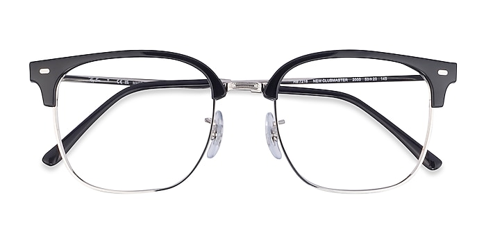 Black Silver Ray-Ban RB7216 New Clubmaster -  Plastic Eyeglasses