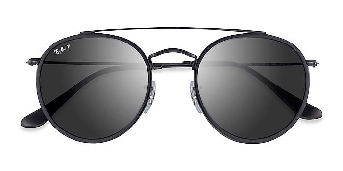 Gezichtsvermogen dood gaan eigenaar Ray-Ban RB3647N Round - Aviator Black Frame Prescription Sunglasses |  Eyebuydirect