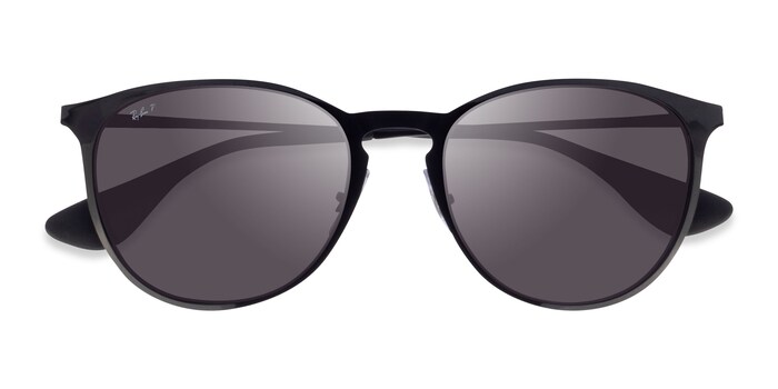 Ray-Ban RB3539 - Round Black Frame Sunglasses For Women | Eyebuydirect