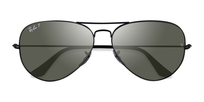 Shiny Black Ray-Ban RB3025 -  Metal Sunglasses