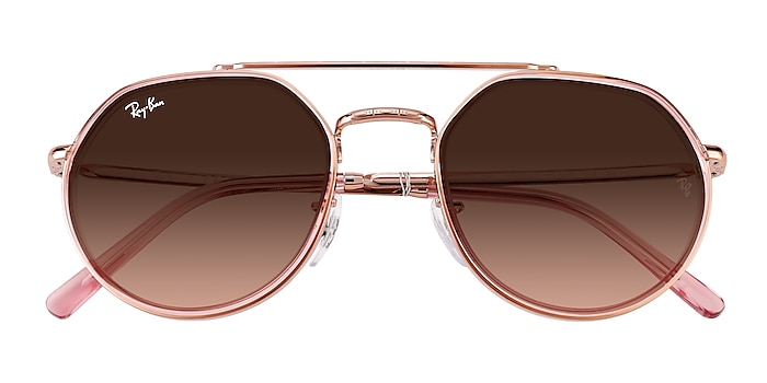 Copper Clear Pink Ray-Ban RB3765 -  Metal Sunglasses