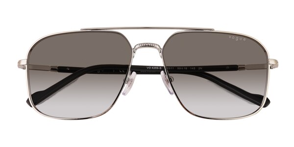 Vogue Eyewear VO4289S - Aviator Silver Frame Prescription Sunglasses ...