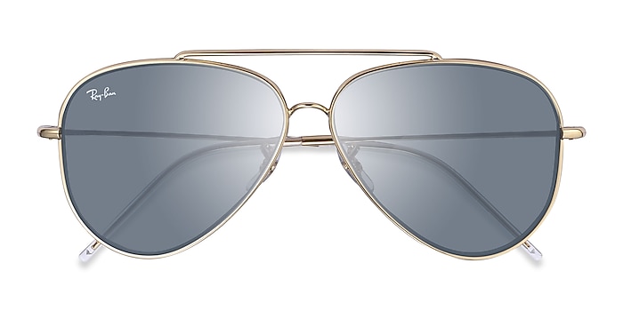 Gold Ray-Ban RBR0101S -  Metal Sunglasses