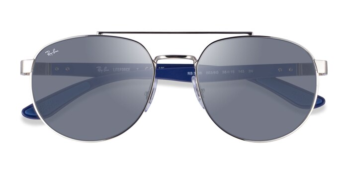 Shiny Silver Ray-Ban RB3736 Liefforce -  Metal Sunglasses