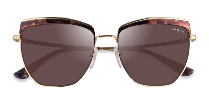 Tortoise Gold Vogue Eyewear VO4234S -  Metal Sunglasses