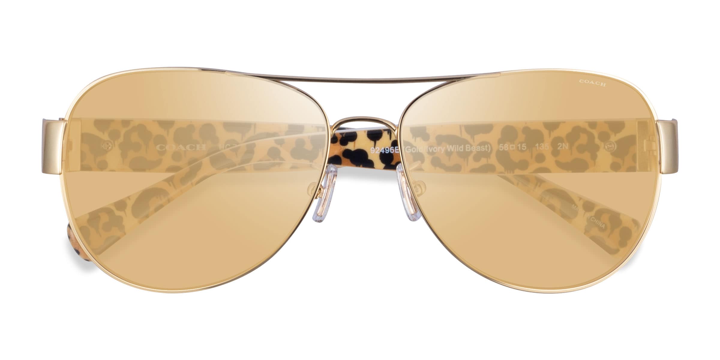 Coach HC7059 L138 Aviator Gold Frame Sunglasses For Women Eyebuydirect Canada