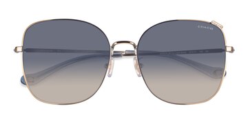 Shiny Light Gold Coach HC7133 C7997 -  Metal Sunglasses